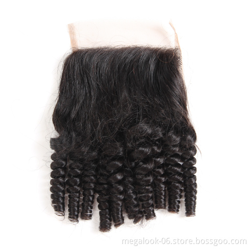 Raw Unprocessed Peruvian Spring Curl Wave 4*4  5*5  6*6 7*7 Overnight Dropshipping Virgin Hair Lace Closure